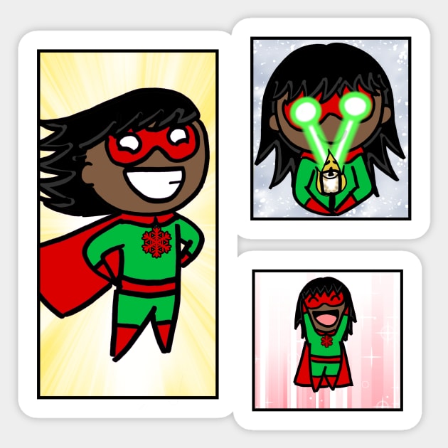 Christmas Superhero Sticker Pack Sticker by dogbone42